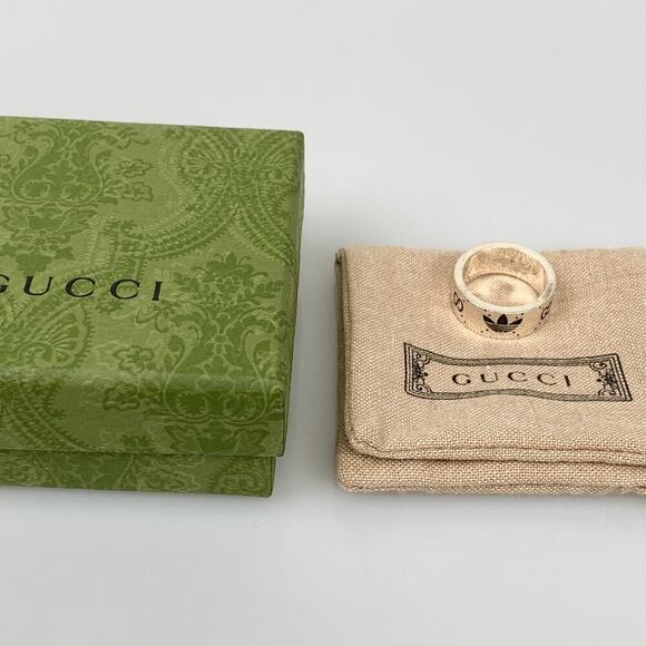 NIB Gucci x Adidas Engraved Extra-wide Ring In Undefined Size 21 - Picture 10 of 11